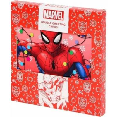 žiadna značka Dvojité vianočné pohľadnice s obálkami, sada 8 Kusov Spider Man