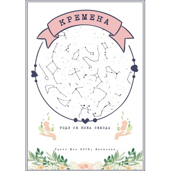 Image 1 of Takedstars Звездна карта - Детски 4 (Postervramka-43-w1)