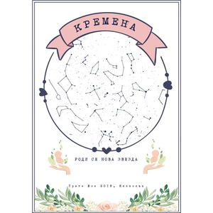 Takedstars Звездна карта - Детски 4 (Postervramka-43-w1)