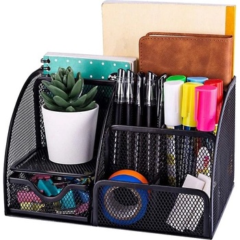 Maaleo Органайзер за бюро с чекмеджета, 6 места за съхранение Maaleo, Настолен моливник метал мрежа (15987)