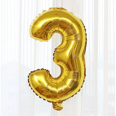 Fóliový balón čísla zlaté 82 cm Čísla: 3