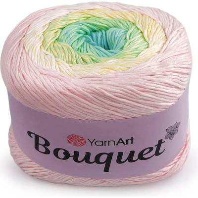 Bavlněná pletací příze Bouquet 250 g Varianta: 4 (706) růžová nejsv. zelená, Balení: 1 ks 58574/149750/269426