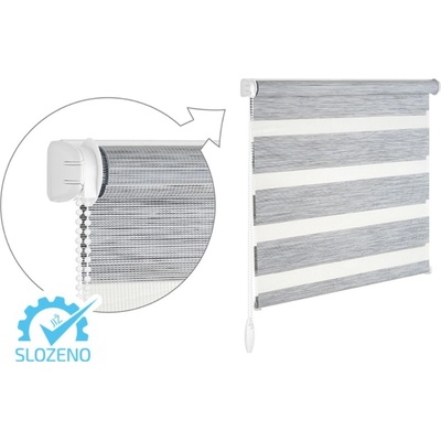 Zebra-shop Den a noc komplet Premium Bílo-šedý melír BH 67 150 x 103 cm vlevo