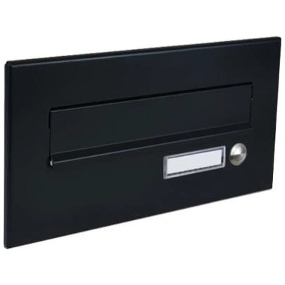 DOLS ČD-26 RAL9005 - čelná doska poštovej schránky na zamurovanie, s menovkou a zvončekovým tlačidlom, čierna