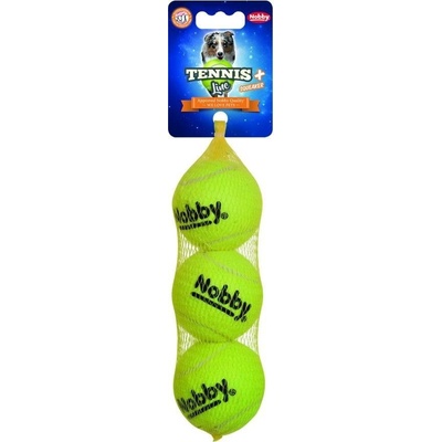 Nobby Tennis Line hračka tenisový loptičku farebný M 6,5 cm 3 ks