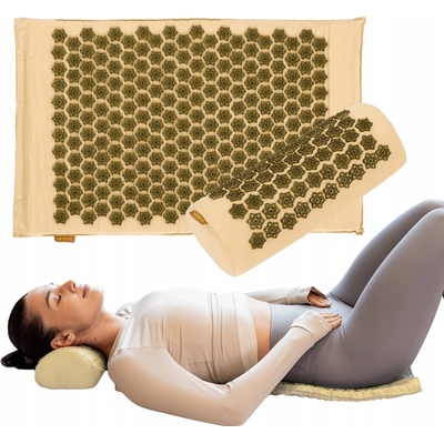 TREXO Akupresúrna podložka s vankúšom TXO-B4Z004-BZ hnedá (68 x 44 x 2 cm)