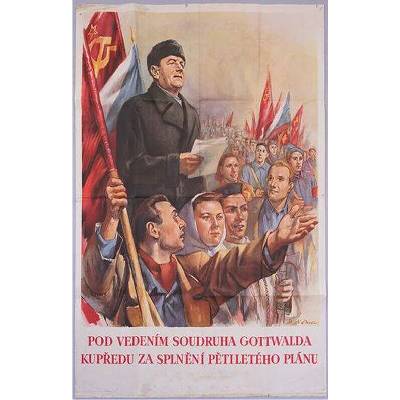 Ceduľa Pod vedením soudruha Gottwalda