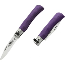 OLD BEAR S - SATIN STAINLESS STEEL, PURPLE LAMINATED HANDLE, ROUNDED TIP 9357/17_MPK