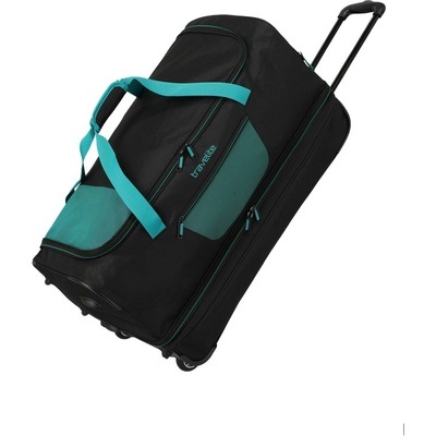 Travelite Пътна чанта Travelite Basics Wheeled duffle L exp Black/petrol Travelite | Cheren | МЪЖЕ | UNI