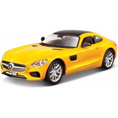 Метална количка Bburago - Mercedes Benz AMG GT (C190) 2016, 1: 32, жълта (18-43000YELLOW)