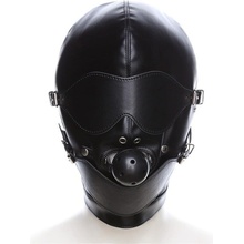 Slave4master Mouth Gag Full Gimp Hood černá kukla s roubíkem a šněrováním