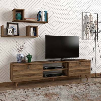 TopMebel Седра меламинов ТВ шкаф в цвят орех 180x31, 5x45см