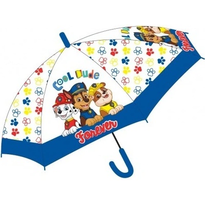 Eplusm Forever Paw Patrol deštník automatický průhledný modrý