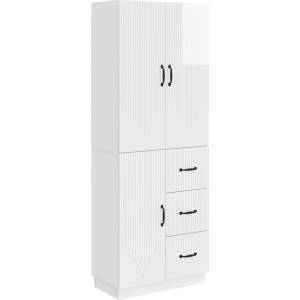 vidaXL Комплект шкафове 2 бр. Бял гланц Инженерна дървесина (3416821)