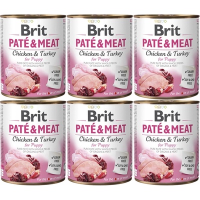 Brit Paté & Meat Puppy Chicken & Turkey 6 x 800 g