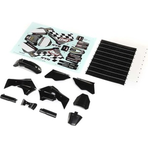 Losi Пластмасова обшивка Losi, черна, стикери: PM-MX