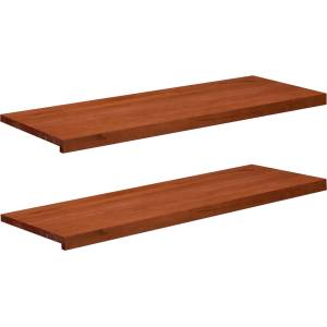 vidaXL Парапети за прозорци 2 бр. Кафяво 110 x 40 x 2 cm Солидно бук (42048283)