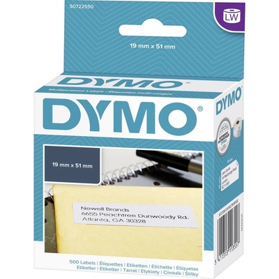 DYMO etikety v roli 11355 S0722550 19 x 51 mm papier biela 500 ks premiestniteľné univerzálne etikety; S0722550