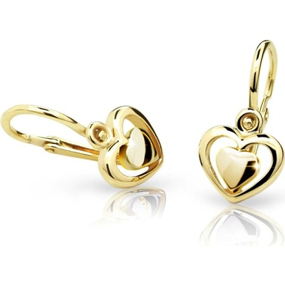 Cutie Kids Jewellery Gold Zlaté náušničky dvojité srdce C1604