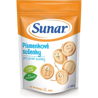 Sunar Písmenkové sušenky pro první zoubky 150 g