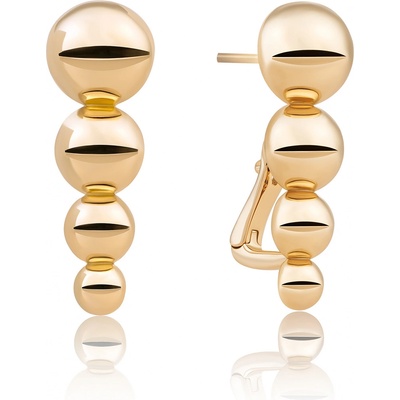 Sparkling Jewels Nadčasové pozlátené náušnice EAG34