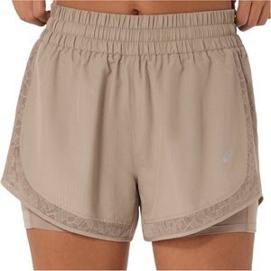ASICS Дамски шорти за бягане Asics Women's Nagino Run 2in1 Short Running shorts - Greige - размер XL (112-4550-0215)