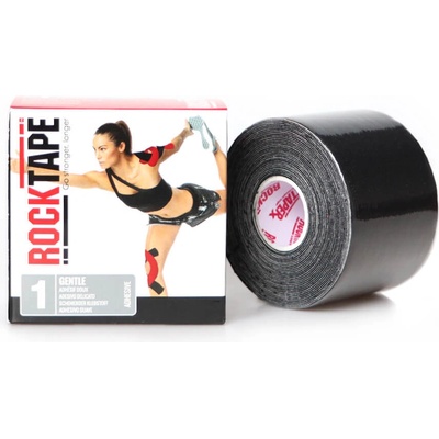 RockTape pro citlivou pokožku kineziologický tejp černá 5 cm x 5 m