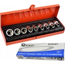 Sada hlavíc 9-dielna, 1/2" TORX E10, E11, E12, E14, E16, E18, E20, E22, E24 v kazete, GEKO