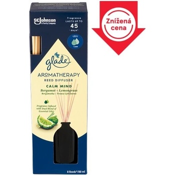 Glade Aromatherapy Reed Diffuser Calm Mind osviežovač vzduchu vonné tyčinky 80 ml