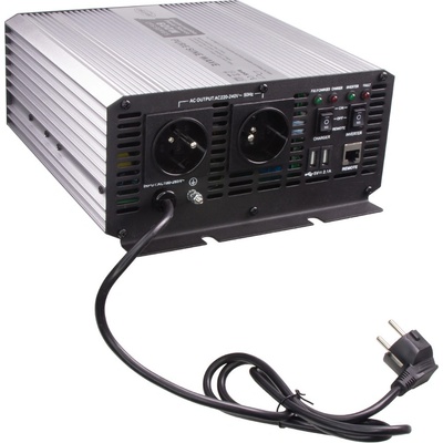 Autonabíječka 12V/10A + měnič sinus 600W 12/230V, UPS, STM 35PSWCH612