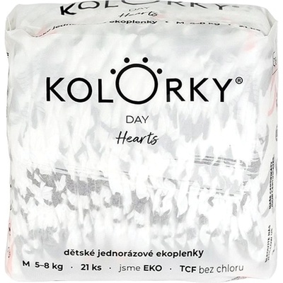Kolorky Day eko Srdce M 5-8 kg 21 ks