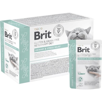 Brit Cat Gluten & Grain-Free Veterinary Diet Urinary & Stress Relief pouch 12 x 85 г