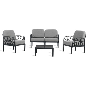 Mira-N Novussi garda Градински комплект - 2 кресла, двуместен диван и маса АНТРАЦИТ (nvs071) (0142221)