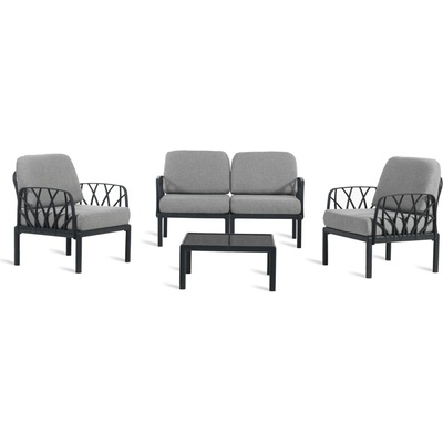 Mira-N Novussi garda Градински комплект - 2 кресла, двуместен диван и маса АНТРАЦИТ (nvs071) (0142221)