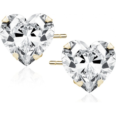 Olivie Stříbrné náušnice 7 mm SRDCE GOLD 9519