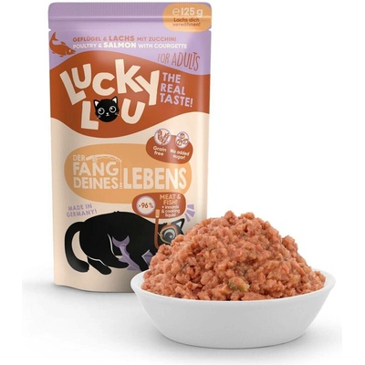 Lucky Lou Lifestage Adult s drůbežím masem a lososem 125 g