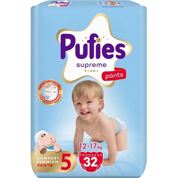 pufies Пелени гащи Pufies Supreme - Размер 5 Junior, 32 броя, 12-17 kg, Value Pack (54000272)