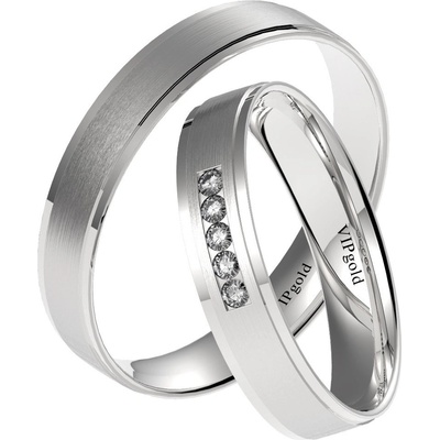 VIPgold Svadobné obrúčky 7475 biele zlato