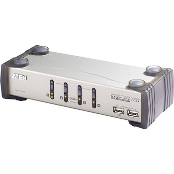 Aten CS-1734A KVM přepínač 4-port KVMP USB+PS/2, usb hub, audio, 1.2m kabely