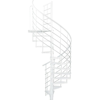 Minka STAIRS Vonkajšie točité schodisko Rondo Spino Zink Color biele pr. 120 cm