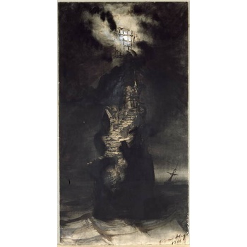 Obrazová reprodukcia Casquets Lighthouse, 1866, Victor Hugo, 22.2 × 40 cm