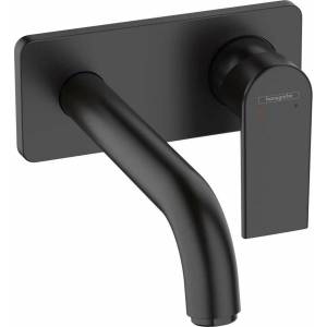 Hansgrohe Вграден смесител за мивка Hansgrohe Vernis Shape, чучур 20 см, матово черен, без тяло за вграждане (71578670)