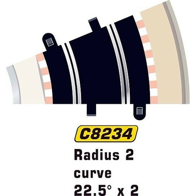 Scalextric Oblúk R2 22,5 st 2 ks