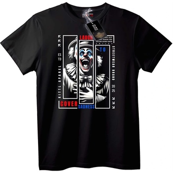NOONEBRAND Тениска Смях, Прикриващ Тъгата - XL, Black