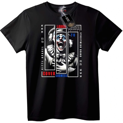 NOONEBRAND Тениска Смях, Прикриващ Тъгата - XL, Black