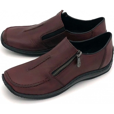 Rieker Dámské kožené mokasíny L1780-35 vínové