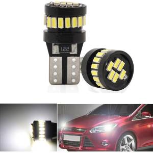  Комплект от 2 броя LED Лед Диодни Крушки За Габарит Т10 W5W 24 SMD 12V Canbus - Error free Без грешки Бяла Светлина в бл