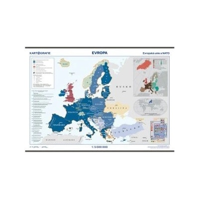 Evropa - Evropská unie a NATO 1:5 000 000 nástěnná mapa
