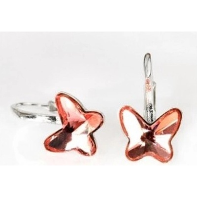 For You náušnice Swarovski elements motýliky ružové ANTIQPINK Nau-motyl-013