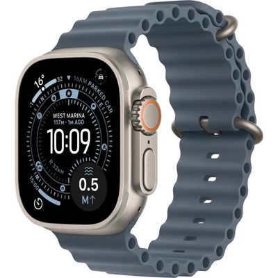 Apple Watch Ultra 3 (2025) 49mm Přírodní titan s ocelově modrým oceánským řemínkem MEWH4QC/A – Zboží Živě